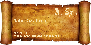 Mahr Szelina névjegykártya